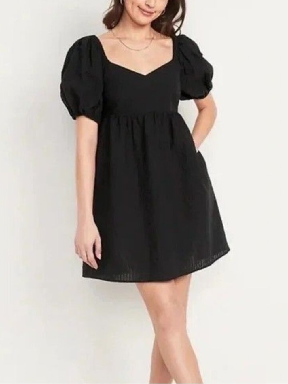 Old Navy mini dress puff sleeves size small